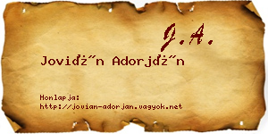 Jovián Adorján névjegykártya